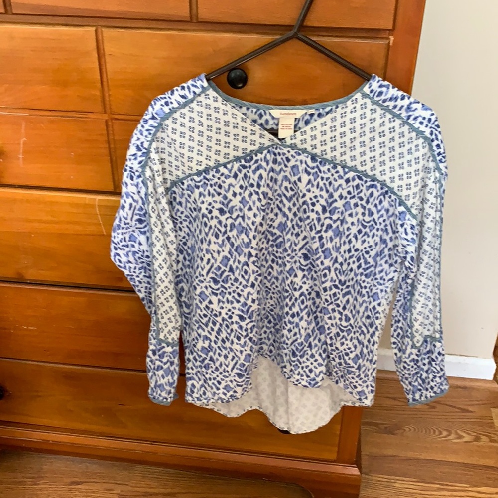 Sundance blue and white blouse